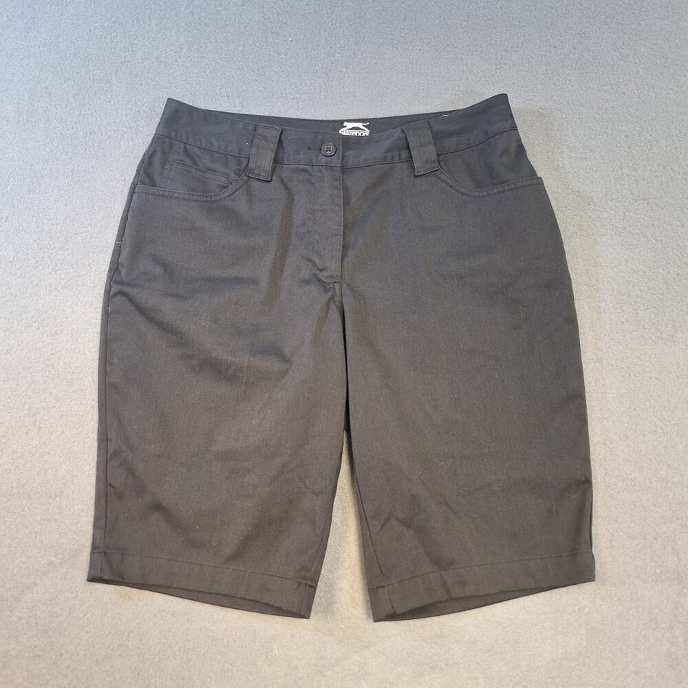 Slazenger Sz 6 Black Bermuda Shorts 5-Pocket Design Mid Rise Activewear Outdoor